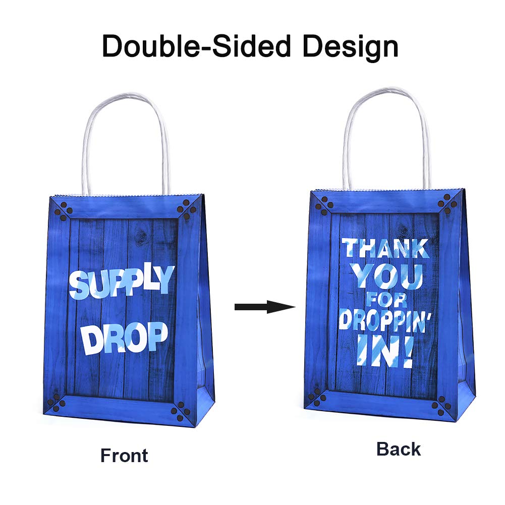 Fortnite Party Supplies Supply Drop Goody Bags for Birthday Party - 12 pack