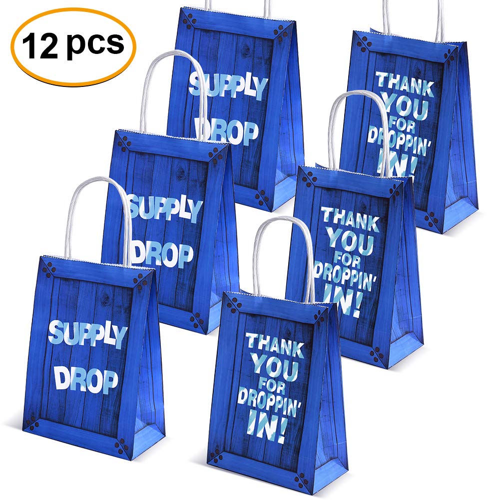 Fortnite Party Supplies Supply Drop Goody Bags for Birthday Party - 12 pack