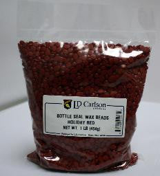 Holiday Red Bottle Seal Wax Beads, 1lb Bag